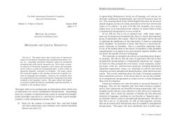 Metaphor and Lexical Semantics