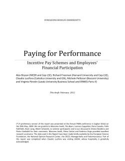 Paying for Performance: Incentive Pay Schemes and Employees