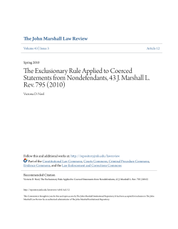The Exclusionary Rule Applied to Coerced Statements from