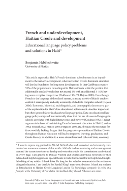 French and underdevelopment, Haitian Creole and