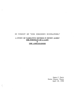 A STUDY OF NARRATIVE METHOD IN HENRY JAMES` THE