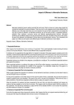 Impact of Offenses in Alternative Sentences