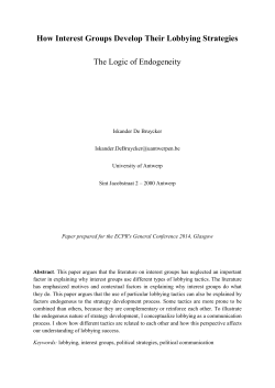 How Interest Groups Develop Their Lobbying Strategies The Logic
