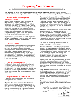 Preparing Your Resume