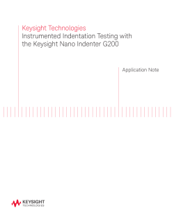 Keysight Technologies Instrumented Indentation Testing with the