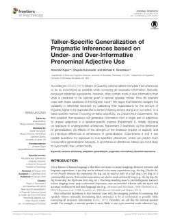 Talker-Specific Generalization of Pragmatic Inferences based on