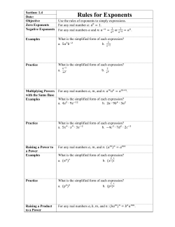 1.4 Rules of Exponents