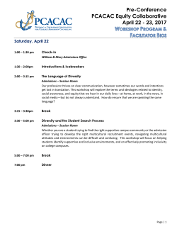 17 PCACEC Workshop - Potomac and Chesapeake Association for