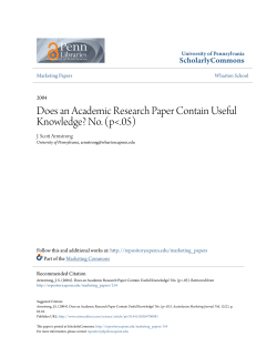 Does an Academic Research Paper Contain Useful Knowledge? No