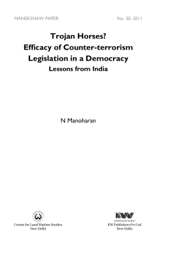 Efficacy of Counter-Terrorism Legislation in a Democracy