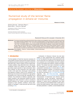 Numerical study of the laminar flame propagation in ethane