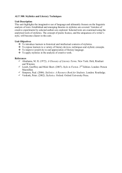 ALT 300: Stylistics and Literary Techniques Unit Description This