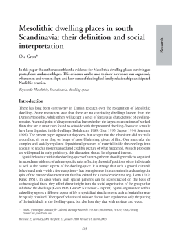 Mesolithic dwelling places in south Scandinavia: Their definition and