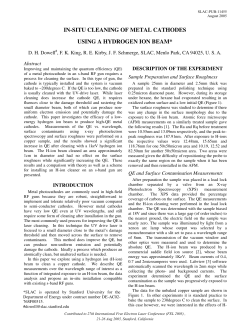 in-situ cleaning of metal cathodes using a hydrogen ion beam