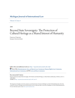 Beyond State Sovereignty: The Protection of Cultural Heritage as a