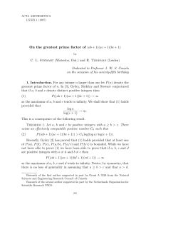 On the greatest prime factor of (ab + 1)(ac + 1)(bc + 1)