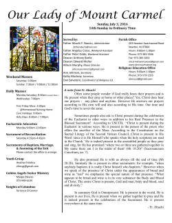 July 3, 2016 - Our Lady of Mount Carmel, Swartswood