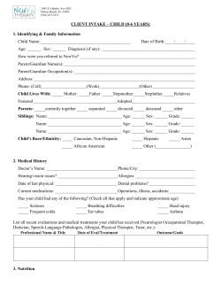CLIENT INTAKE – CHILD