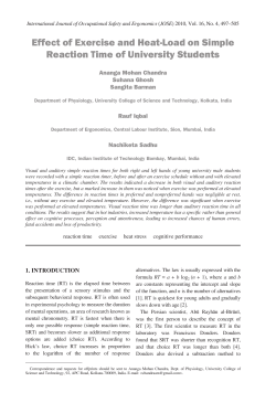Effect of Exercise and Heat-Load on Simple Reaction Time of