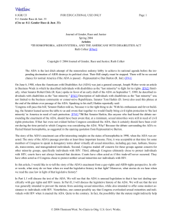 Homophobia, AIDS Hysteria, and the Americans with Disabilities Act