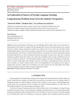 An Exploration of Sources of Foreign Language Listening