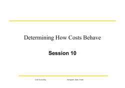Determining How Costs Behave