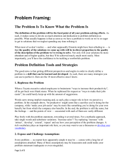 Problem Framing: