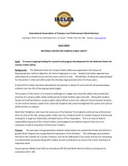 ISSUE BRIEF NATIONAL CENTER FOR CAMPUS PUBLIC SAFETY