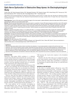 Optic Nerve Dysfunction in Obstructive Sleep
