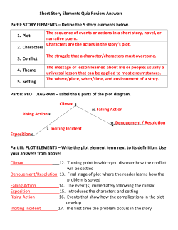 Short Story Elements Quiz Review Answers Part I