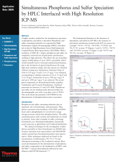 Simultaneous Phosphorus and Sulfur Speciation by HPLC