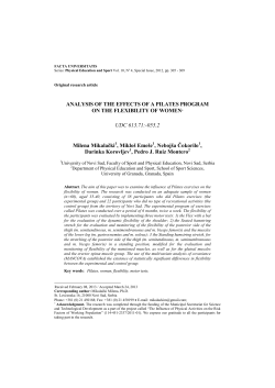 ANALYSIS OF THE EFFECTS OF A PILATES