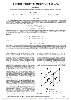 Electronic Transport in 8 Mole Percent Y203-Zr02