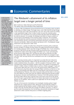 Economic Commentaries - The Riksbank`s attainment of its inflation
