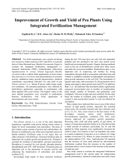 Improvement of Growth and Yield of Pea Plants Using Integrated