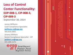 Loss of Control Center Functionality: