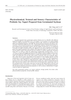 Physicochemical, Textural and Sensory Characteristics of Probiotic