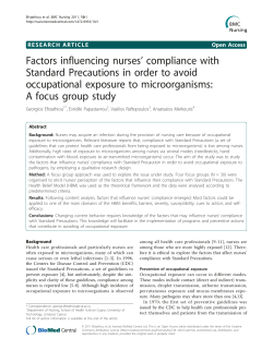 Factors influencing nurses` compliance with Standard Precautions in