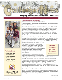 April, 2013 - Challenger School