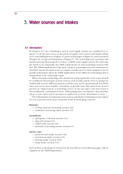 3. Water sources and intakes