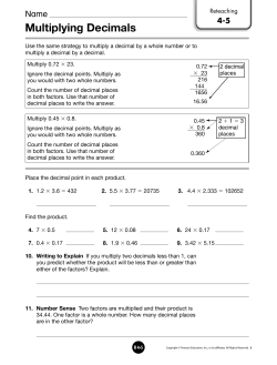 Multiplying Decimals