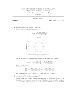 MASSACHUSETTS INSTITUTE OF TECHNOLOGY Department of