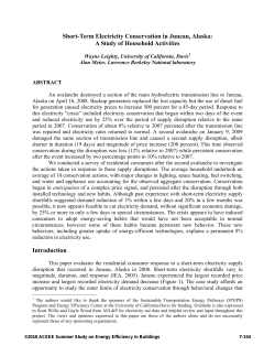 Short-Term Electricity Conservation in Juneau, Alaska