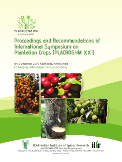 PLACROSYM XXI - Indian Institute of Spices Research