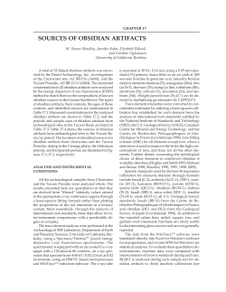 sources of obsidian artifacts