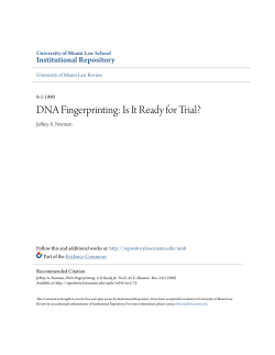 DNA Fingerprinting: Is It Ready for Trial?