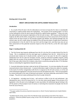 Brexit: Implications for Capital Market Regulation