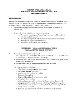 Guidelines for the Conduct of Research