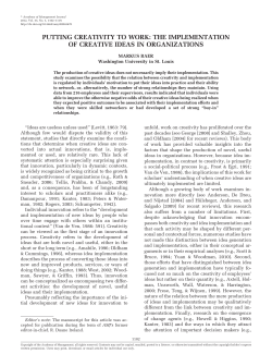 putting creativity to work - Olin Business School