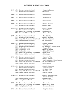 PAST RECIPIENTS OF MNA AWARD